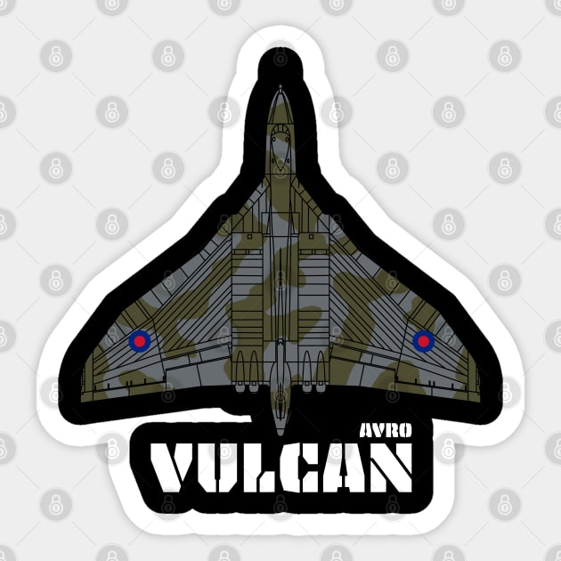 Avro Vulcan 'V Bomber' Sticker by BearCaveDesigns